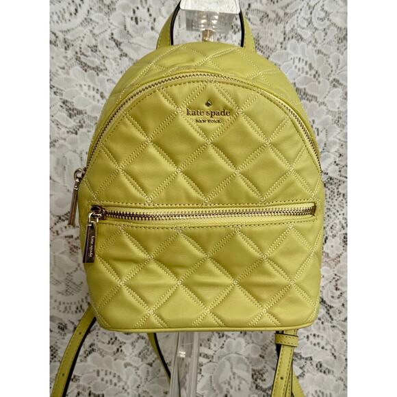 Kate Spade Natalia Mini Convertible Backpack Frosty Lime Leather EUC main image 6